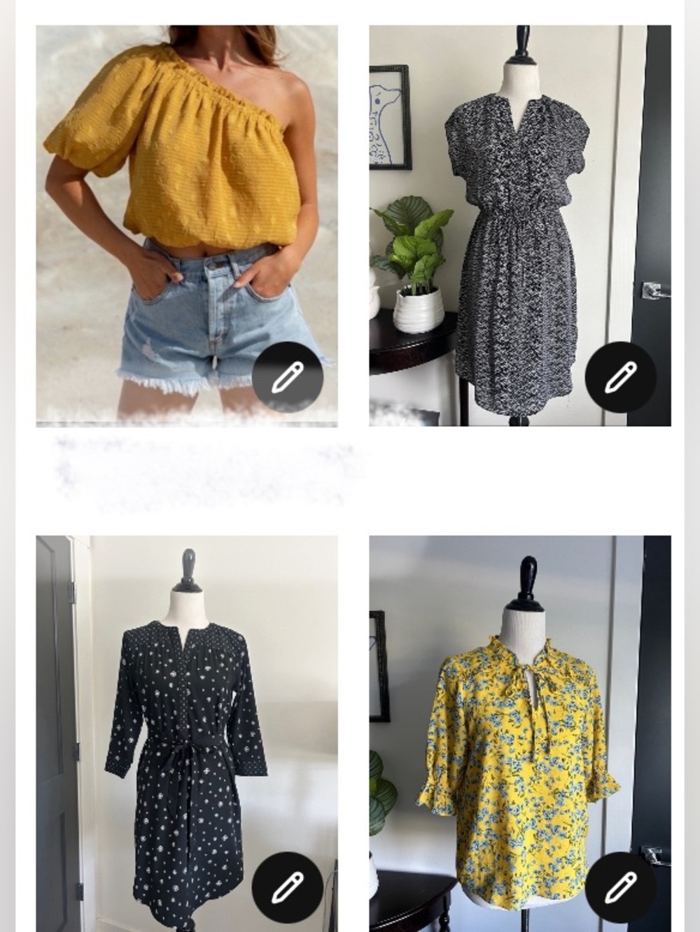 XS bundle of 2 dresses 2 Yellow Floral Blouse - Lightweight Summer ASTR mustard